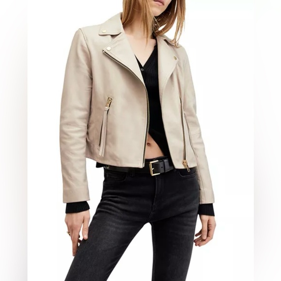All Saints Jackets & Blazers - All Saints Dalby Leather Biker Jacket